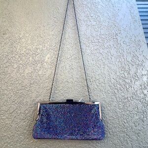 Rhinestone chain mail clutch